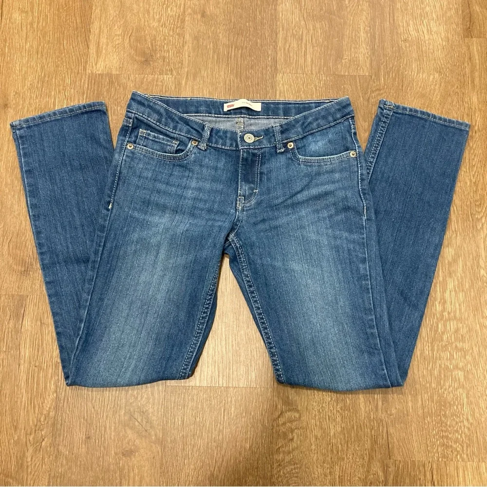 Girls Size 12 Levi’s 711 Skinny Red Tab Blue Jeans
